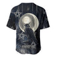 Khonsu Baseball Jersey Ancient Egyptian Dark Feather Pattern, Moonlit Raven Symbol, and Eye Lotus - African Pride