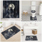 Khonsu Bathroom Set Ancient Egyptian Dark Feather Pattern, Moonlit Raven Symbol, and Eye Lotus - African Pride