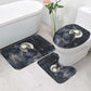 Khonsu Bathroom Set Ancient Egyptian Dark Feather Pattern, Moonlit Raven Symbol, and Eye Lotus - African Pride