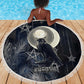 Khonsu Beach Blanket Ancient Egyptian Dark Feather Pattern, Moonlit Raven Symbol, and Eye Lotus - African Pride