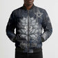 Khonsu Bomber Puffer Jacket Ancient Egyptian Dark Feather Pattern, Moonlit Raven Symbol, and Eye Lotus - African Pride