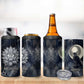 Khonsu 4 in 1 Can Cooler Tumbler Ancient Egyptian Dark Feather Pattern, Moonlit Raven Symbol, and Eye Lotus - African Pride