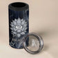 Khonsu 4 in 1 Can Cooler Tumbler Ancient Egyptian Dark Feather Pattern, Moonlit Raven Symbol, and Eye Lotus - African Pride