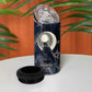 Khonsu 4 in 1 Can Cooler Tumbler Ancient Egyptian Dark Feather Pattern, Moonlit Raven Symbol, and Eye Lotus - African Pride