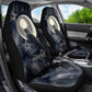Khonsu Car Seat Cover Ancient Egyptian Dark Feather Pattern, Moonlit Raven Symbol, and Eye Lotus - African Pride
