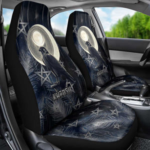 Khonsu Car Seat Cover Ancient Egyptian Dark Feather Pattern, Moonlit Raven Symbol, and Eye Lotus - African Pride