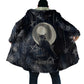 Khonsu Cloak Ancient Egyptian Dark Feather Pattern, Moonlit Raven Symbol, and Eye Lotus - African Pride