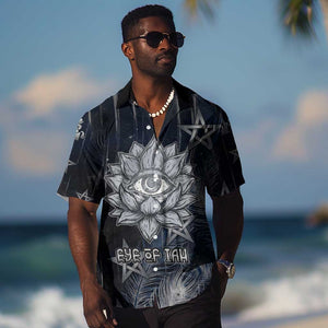 Khonsu Hawaiian Shirt Ancient Egyptian Dark Feather Pattern, Moonlit Raven Symbol, and Eye Lotus - African Pride