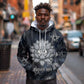 Khonsu Hoodie Ancient Egyptian Dark Feather Pattern, Moonlit Raven Symbol, and Eye Lotus - African Pride