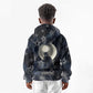 Khonsu Kid Hoodie Ancient Egyptian Dark Feather Pattern, Moonlit Raven Symbol, and Eye Lotus - African Pride