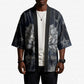 Khonsu Kimono Ancient Egyptian Dark Feather Pattern, Moonlit Raven Symbol, and Eye Lotus - African Pride