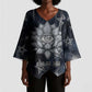 Khonsu Kimono Sleeve Blouse Ancient Egyptian Dark Feather Pattern, Moonlit Raven Symbol, and Eye Lotus - African Pride