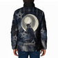 Khonsu Padded Jacket Ancient Egyptian Dark Feather Pattern, Moonlit Raven Symbol, and Eye Lotus - African Pride