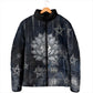 Khonsu Padded Jacket Ancient Egyptian Dark Feather Pattern, Moonlit Raven Symbol, and Eye Lotus - African Pride
