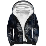 Khonsu Sherpa Hoodie Ancient Egyptian Dark Feather Pattern, Moonlit Raven Symbol, and Eye Lotus - African Pride