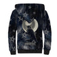 Khonsu Sherpa Hoodie Ancient Egyptian Dark Feather Pattern, Moonlit Raven Symbol, and Eye Lotus - African Pride