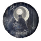 Khonsu Spare Tire Cover Ancient Egyptian Dark Feather Pattern, Moonlit Raven Symbol, and Eye Lotus - African Pride