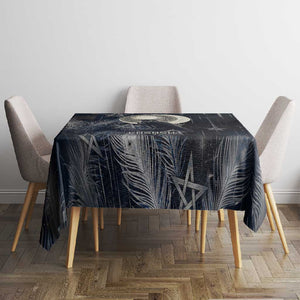 Khonsu Tablecloth Ancient Egyptian Dark Feather Pattern, Moonlit Raven Symbol, and Eye Lotus - African Pride