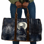 Khonsu Travel Bag Ancient Egyptian Dark Feather Pattern, Moonlit Raven Symbol, and Eye Lotus - African Pride