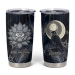 Khonsu Tumbler Cup Ancient Egyptian Dark Feather Pattern, Moonlit Raven Symbol, and Eye Lotus - African Pride