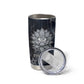 Khonsu Tumbler Cup Ancient Egyptian Dark Feather Pattern, Moonlit Raven Symbol, and Eye Lotus - African Pride