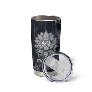 Khonsu Tumbler Cup Ancient Egyptian Dark Feather Pattern, Moonlit Raven Symbol, and Eye Lotus - African Pride