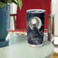 Khonsu Tumbler Cup Ancient Egyptian Dark Feather Pattern, Moonlit Raven Symbol, and Eye Lotus - African Pride