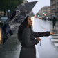 Khonsu Umbrella Ancient Egyptian Dark Feather Pattern, Moonlit Raven Symbol, and Eye Lotus - African Pride