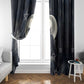 Khonsu Window Curtain Ancient Egyptian Dark Feather Pattern, Moonlit Raven Symbol, and Eye Lotus - African Pride