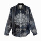 Khonsu Women Casual Shirt Ancient Egyptian Dark Feather Pattern, Moonlit Raven Symbol, and Eye Lotus - African Pride