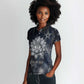 Khonsu Women Polo Shirt Ancient Egyptian Dark Feather Pattern, Moonlit Raven Symbol, and Eye Lotus - African Pride