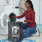 Khonsu Ancient Egyptian Laundry Basket with Dark Celtic Knot Pattern, Baboon Guardian Symbol, and Moon Healer Motif - African Pride