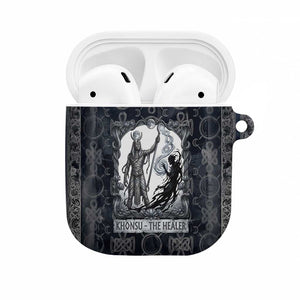 Khonsu Ancient Egyptian AirPods Case with Dark Celtic Knot Pattern, Baboon Guardian Symbol, and Moon Healer Motif - African Pride