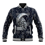 Khonsu Ancient Egyptian Baseball Jacket with Dark Celtic Knot Pattern, Baboon Guardian Symbol, and Moon Healer Motif - African Pride