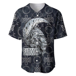 Khonsu Ancient Egyptian Baseball Jersey with Dark Celtic Knot Pattern, Baboon Guardian Symbol, and Moon Healer Motif - African Pride