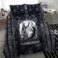 Khonsu Ancient Egyptian Bedding Set with Dark Celtic Knot Pattern, Baboon Guardian Symbol, and Moon Healer Motif - African Pride