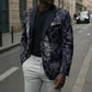 Khonsu Ancient Egyptian Blazer with Dark Celtic Knot Pattern, Baboon Guardian Symbol, and Moon Healer Motif - African Pride