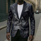 Khonsu Ancient Egyptian Blazer with Dark Celtic Knot Pattern, Baboon Guardian Symbol, and Moon Healer Motif - African Pride