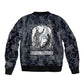 Khonsu Ancient Egyptian Bomber Jacket with Dark Celtic Knot Pattern, Baboon Guardian Symbol, and Moon Healer Motif - African Pride