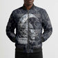 Khonsu Ancient Egyptian Bomber Puffer Jacket with Dark Celtic Knot Pattern, Baboon Guardian Symbol, and Moon Healer Motif - African Pride