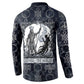 Khonsu Ancient Egyptian Button Sweatshirt with Dark Celtic Knot Pattern, Baboon Guardian Symbol, and Moon Healer Motif