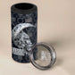 Khonsu Ancient Egyptian 4 in 1 Can Cooler Tumbler with Dark Celtic Knot Pattern, Baboon Guardian Symbol, and Moon Healer Motif - African Pride