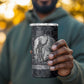 Khonsu Ancient Egyptian 4 in 1 Can Cooler Tumbler with Dark Celtic Knot Pattern, Baboon Guardian Symbol, and Moon Healer Motif - African Pride