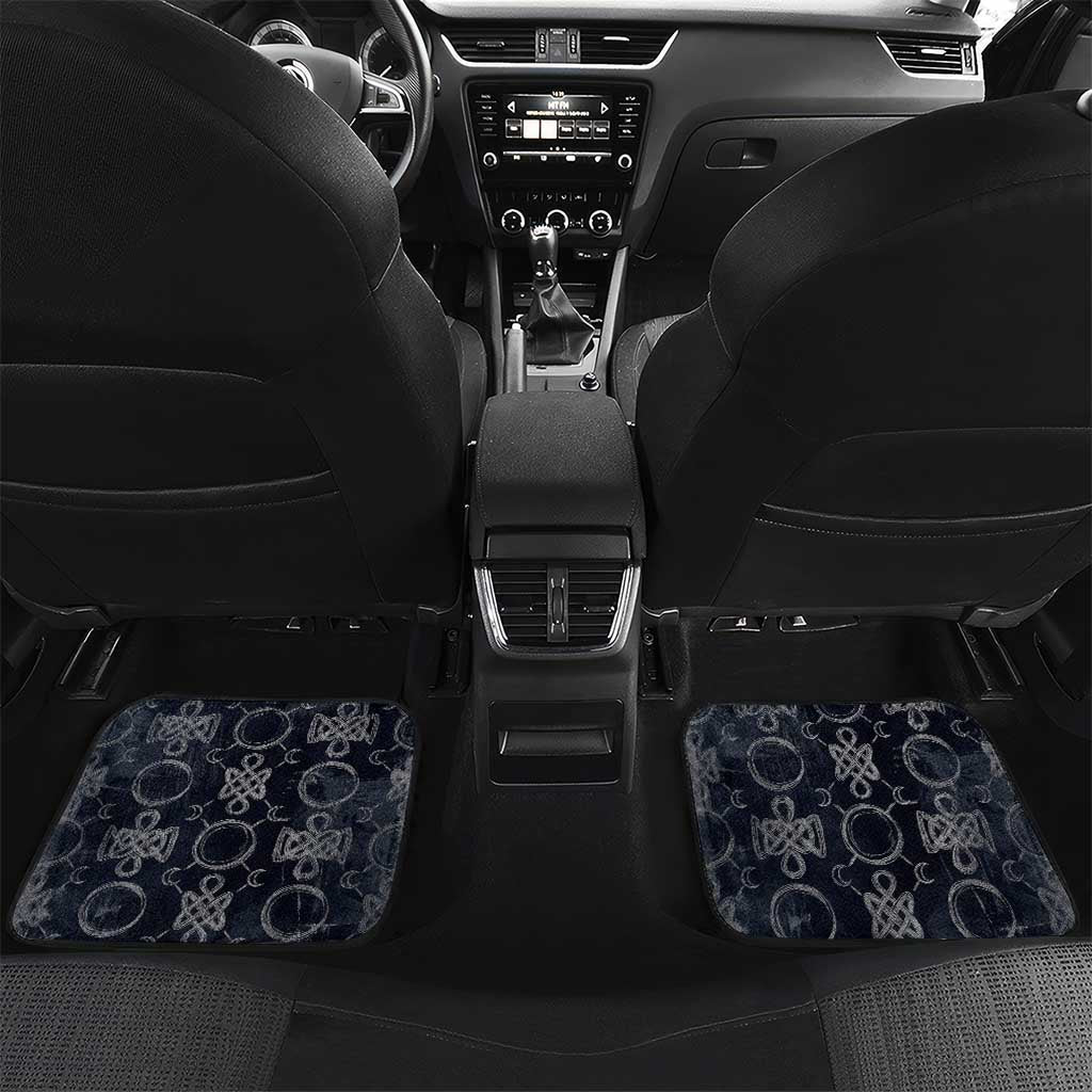 Khonsu Ancient Egyptian Car Mats with Dark Celtic Knot Pattern, Baboon Guardian Symbol, and Moon Healer Motif - African Pride