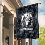 Khonsu Ancient Egyptian Garden Flag with Dark Celtic Knot Pattern, Baboon Guardian Symbol, and Moon Healer Motif - African Pride