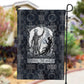 Khonsu Ancient Egyptian Garden Flag with Dark Celtic Knot Pattern, Baboon Guardian Symbol, and Moon Healer Motif - African Pride