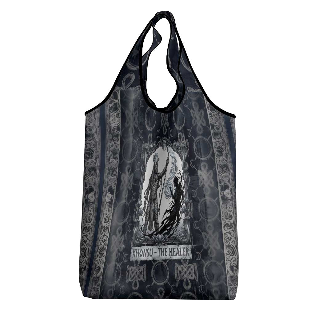 Khonsu Ancient Egyptian Grocery Bag with Dark Celtic Knot Pattern, Baboon Guardian Symbol, and Moon Healer Motif - African Pride