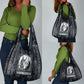 Khonsu Ancient Egyptian Grocery Bag with Dark Celtic Knot Pattern, Baboon Guardian Symbol, and Moon Healer Motif - African Pride