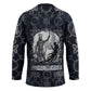 Khonsu Ancient Egyptian Hockey Jersey with Dark Celtic Knot Pattern, Baboon Guardian Symbol, and Moon Healer Motif - African Pride