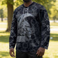 Khonsu Ancient Egyptian Hockey Jersey with Dark Celtic Knot Pattern, Baboon Guardian Symbol, and Moon Healer Motif - African Pride